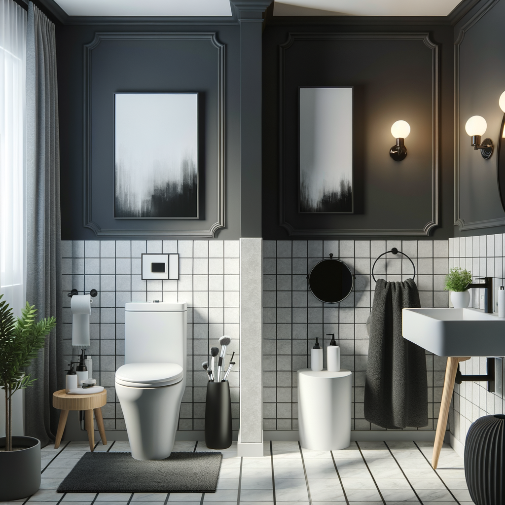 Imagen principal de un baño decorado en negro